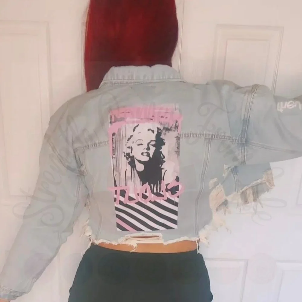 They Will Know Your Name Marilyn Monroe Denim Jacket S/M Small Medium